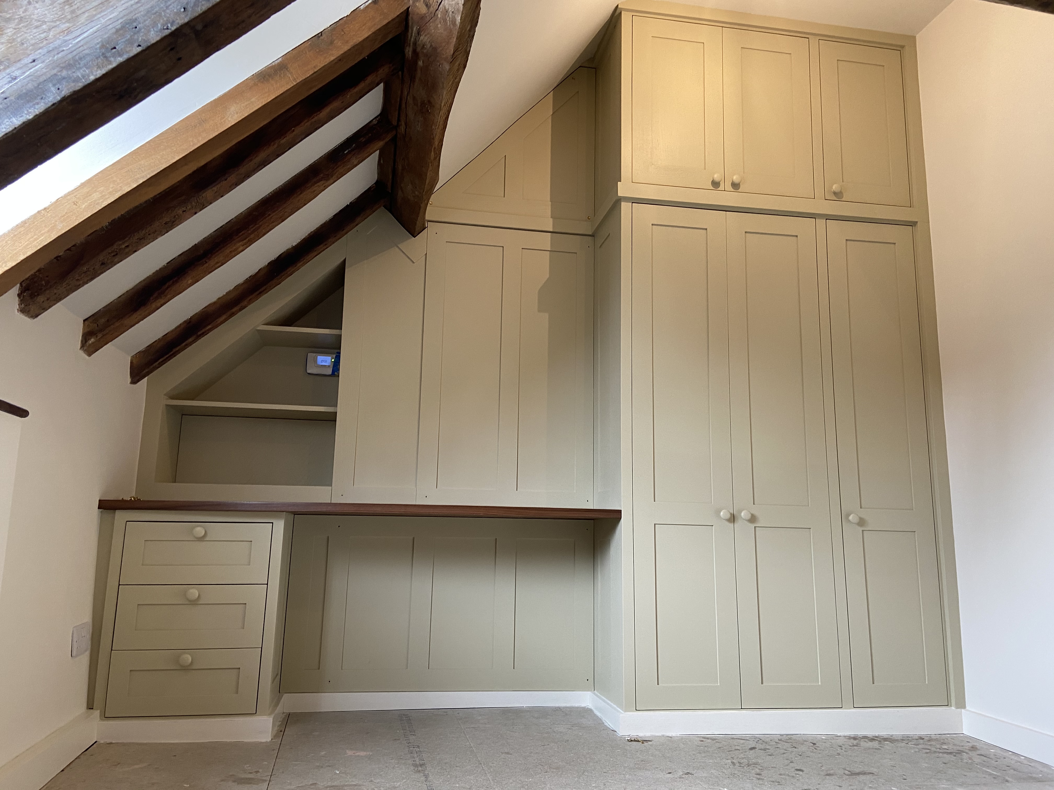 Bespoke fitted wardrobes and study, loft room