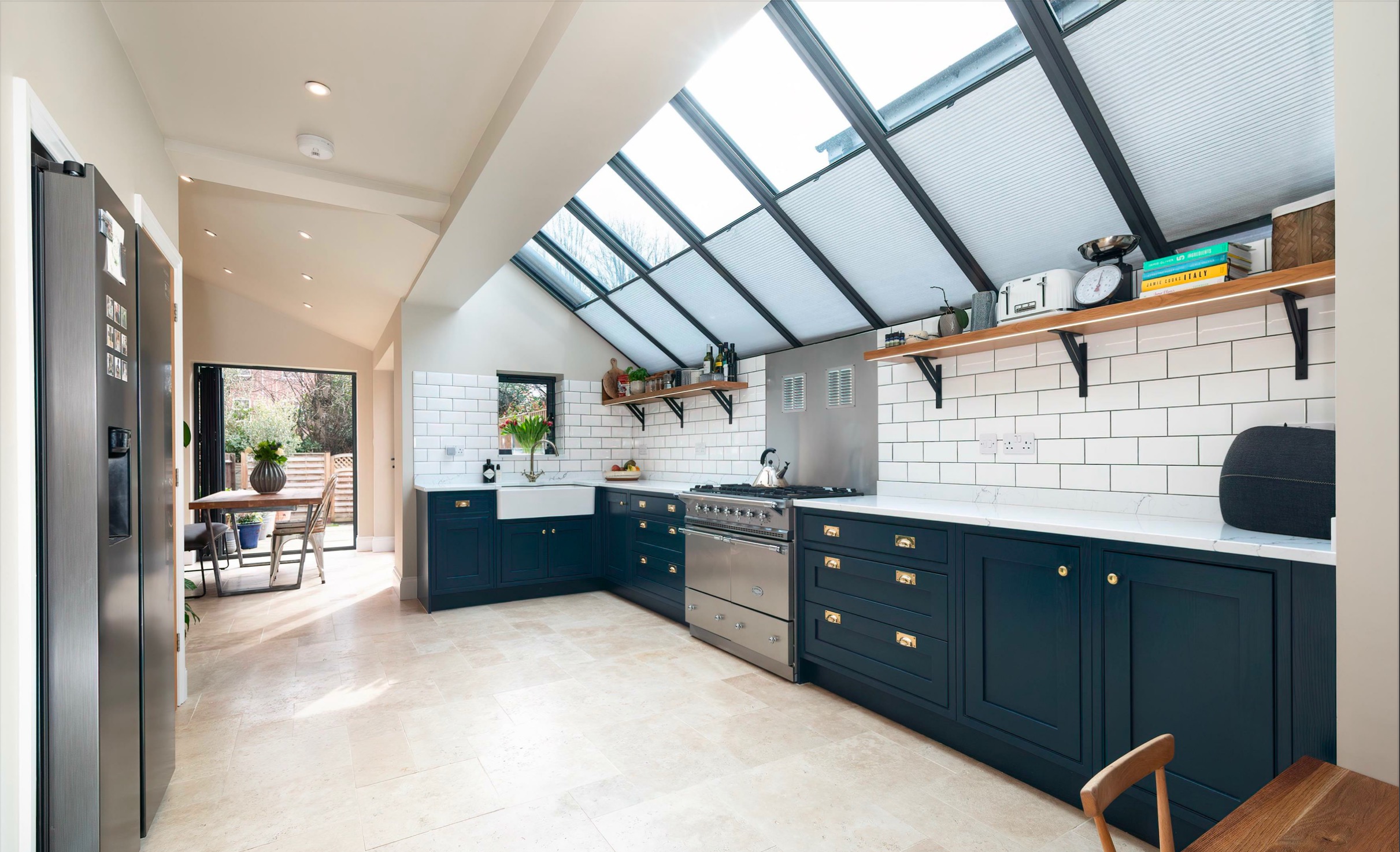 Kitchen extension — wide angle with skylights